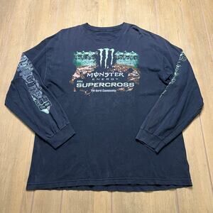 Vintage Monster SuperCross Championship LongSleeve T Shirt Men Sz XL Distress